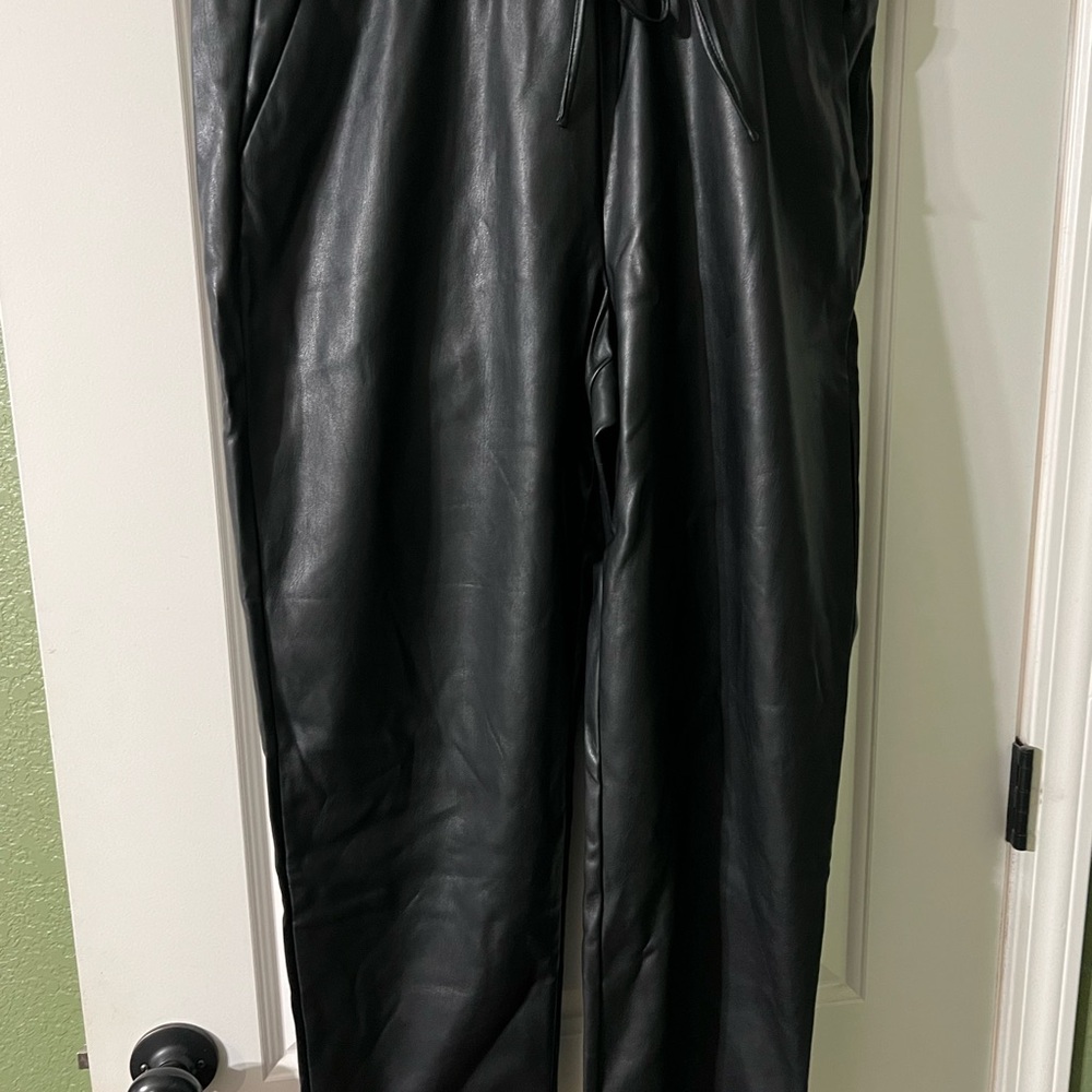 LOFT Women’s  Black Faux Leather Pants